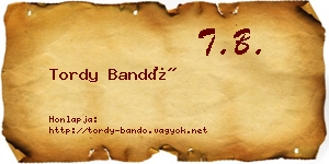 Tordy Bandó névjegykártya